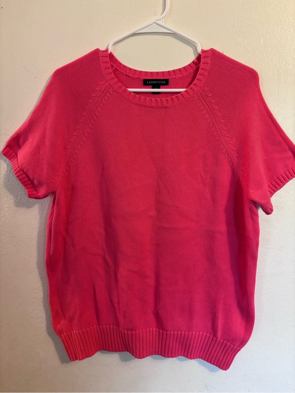 Lands' End Peachy Pink Short Sleeve Knit Top